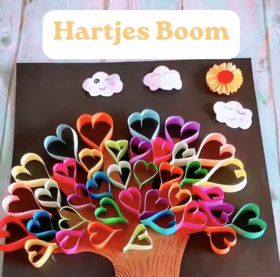 Knutselen met papier – Hartjes boom maken