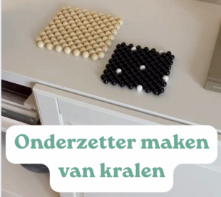 DIY onderzetter maken van houten kralen - Onderzetter kralen rijgen