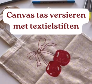 Canvas tas versieren met textielstiften - DIY tas maken en versieren