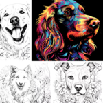 Kleurboek Honden &ndash; Kleurboek met Hondenprints &ndash; Kleurboek Volwassenen Honden &ndash; Kleurboek Kinderen Honden