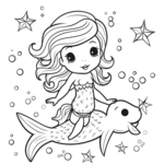 Kleurboek Zeemeerminnen &ndash; Zeemeermin Oceaan Thema &ndash; Kleurboek Voor Volwassenen En Kinderen &ndash; Schattige Ill
