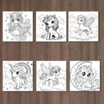 Unicorn Kleurboek - Kleurboek Eenhoorns - Magische Kleurplaten - Eenhoorn Illustraties