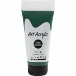 Acryl Verf, semi-glanzend, dekkend, donkergroen, 75 ml/ 1 fles