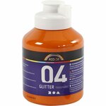 Glitterverf Oranje | Acrylverf met glitters Oranje | Hobbyverf glitter | Waterbasis | 500 ml | 1 fles