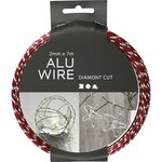 Alu draad, diamond-cut, dikte 2 mm, rood, 7 m/ 1 rol