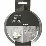 Alu draad, rond, dikte 1 mm, zilver, 16 m/ 1 rol