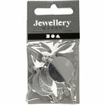 Brochespeld, d 20 mm, verzilverd, 5 stuk/ 1 doos