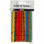 Constructiehoutjes, L: 11,4 cm, B: 10 mm, diverse kleuren, 30 stuk/ 1 doos