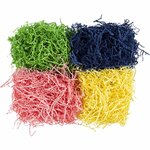 Crinkle papier, L: 25-30 cm, B: 3 mm, blauw, donkergroen, roze, geel, 4x50 gr/ 1 doos