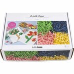 Crinkle papier, L: 25-30 cm, B: 3 mm, blauw, donkergroen, roze, geel, 4x50 gr/ 1 doos
