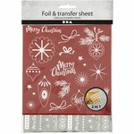 Deco folie en transfervel, Magische kerst, vel 15x15 cm, rood, zilver, 2x2 vel/ 1 doos