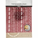 Deco folie en transfervel, Traditionele kerst, vel 15x15 cm, goud, rood, 2x2 vel/ 1 doos