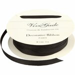 Decoratie lint, B: 6 mm, zwart, 15 m/ 1 rol