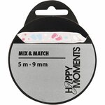 Decoratielint, B: 9 mm, roze, 5 m/ 1 rol