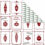 Design papier, kerstballen en kerstbomen, vel 30,5x30,5 cm, 180 gr, 5 vel/ 1 doos
