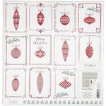 Design papier, kerstballen en kerstbomen, vel 30,5x30,5 cm, 180 gr, 5 vel/ 1 doos