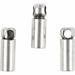 Eindkapje | Verzilverd | Met oog | Voor koord/ketting 2 mm | L 8 mm x d 2 mm | 10 stuks