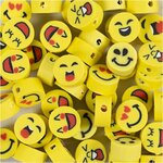 Figuurkralen, Emoji, d 10 mm, gatgrootte 1,5 mm, 60 stuk/ 1 doos