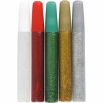 Glitterlijm, diverse kleuren, 5x10 ml/ 1 doos