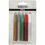 Glitterlijm, diverse kleuren, 5x10 ml/ 1 doos
