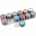 Grimas Schmink - Schminkpalet, parelmoer kleuren, 12x15 ml/ 1 stuk