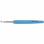 Haaknaald | Ergonomische haaknaald | Softgrip haaknaald | Aluminium haaknaald | 5 mm | Blauw