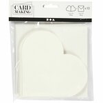 Hartvormige Kaarten, afmeting kaart 12,5x12,5 cm, afmeting envelop 13,5x13,5 cm, off-white, 10 set/ 1 doos