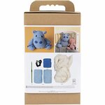 Hobbyset Amigurumi, Nijlpaard, blauw, lichtblauw, 1 doos