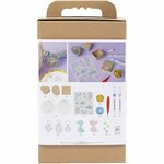 Hobbyset Decoratie, Dozen, schelpen, sleutelhangers, pastelkleuren, 1 doos