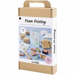 Hobbyset Foam Druk, Versierde dozen en kaarten, beige, mid groen, mint, helder rood, 1 doos