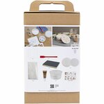 Hobbyset Hars Gieten, Pot met deksel, beige, off white, 1 doos