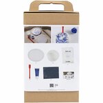 Hobbyset Hars Gieten, Rond dienblad met marmereffect, blauw, wit, 1 doos