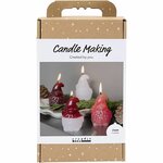 Hobbyset Kaarsen Maken, Kerstman, mat transparant, rood, 1 doos