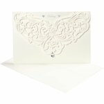 Kaart met Envelop, afmeting kaart 12x17,7 cm, afmeting envelop 18,x12,5 cm, 230 gr, off-white, 5 set/ 1 doos