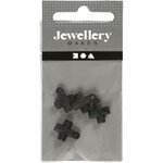 Kruis, afm 10x10 mm, gatgrootte 1,5 mm, zwart, 4 stuk/ 1 doos