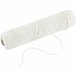 Lont, Geschikt voor dompelkaarsen (dia. 30 mm) en gegoten kaarsen (dia. 80-100 mm) , B: 2 mm, 100 gr, 50 m/ 1 rol