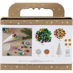 Mini Hobbyset Decoratie, Kerstboom, diverse kleuren, 1 doos