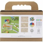 Mini Hobbyset Decoratie, Dinosaurus, rood, blauw, groen, oranje, 1 doos