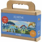 Mini Hobbyset Decoratie, Dinosaurus, rood, blauw, groen, oranje, 1 doos