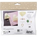Mini Hobbyset Naaien, Harten, off white, 1 doos