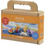 Mini Hobbyset Schilderen, Racewagens, kleurrijk, 1 doos