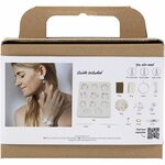 Hobbyset sieraden maken | Oorbellen + armband + halsketting + ring | Bloemontwerp roos | Beige | Mini Creative Set Jewellery