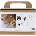Hobbyset sieraden maken | Agaat ketting maken | Oorbellen maken | Zwart/wit | Mini Creative Set Jewellery