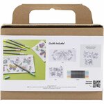 Mini Hobbyset Textiel Decoreren, Vlinders, pastelkleuren, 1 doos