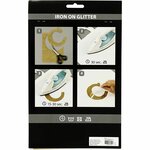 Opstrijkfolie, A5, vel 148x210 mm, glitter, goud, 1 vel