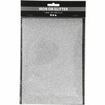 Opstrijkfolie, A5, vel 148x210 mm, glitter, zilver, 1 vel