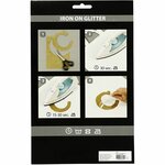 Opstrijkfolie, A5, vel 148x210 mm, glitter, zilver, 1 vel