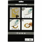 Opstrijkfolie, A5, vel 148x210 mm, glitter, lichtrood, 1 vel