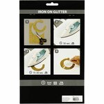 Opstrijkfolie, A5, vel 148x210 mm, glitter, lichtblauw, 1 vel