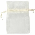 Organza zakjes, afm 7x10 cm, off-white, 10 stuk/ 1 doos